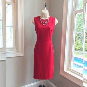 Calvin Klein Red Crepe Sheath Dress - 8 WORN ONCE!